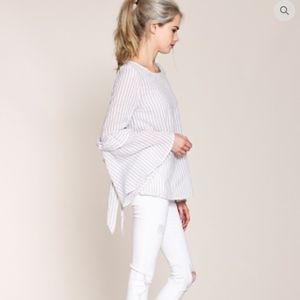 NWT Listicle Striped Bell Sleeve Top